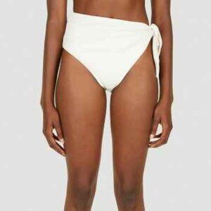 New Ziah St Agni X Free People Asymmetric Tie Bikini Bottoms White Self Tie